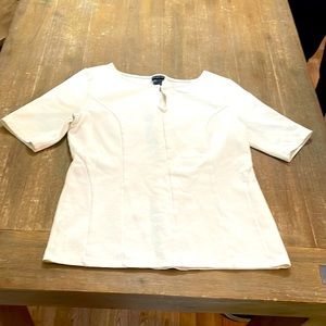 Ann Taylor Princess seamed ivory shirt women’s size Large